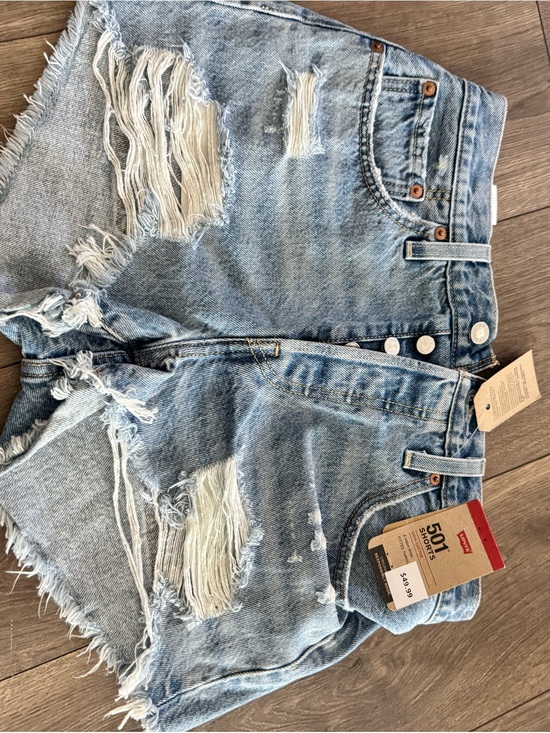 Levi's Pants - Levi's Light Wash Distressed High-Rise Jean Shorts